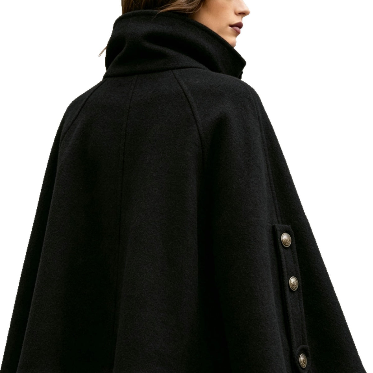 Manteau court femme ample a col montant - Elegant et chaud