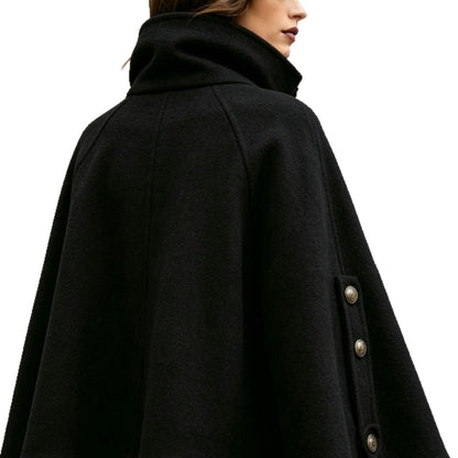 Manteau court femme ample a col montant - Elegant et chaud