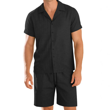 Casual shirt and trousers set for men – Short sleeve durable everyday outfit
