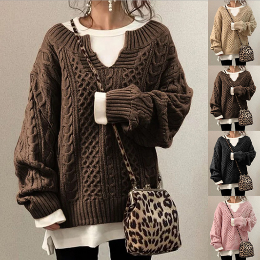Pull epais femme torsade - Chaud et decontracte