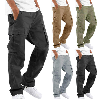 Pantalon Cargo Homme Coupe Ample à Jambes Larges – Pantalon Décontracté en Coton Mélangé