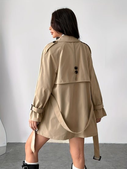 Manteau Trench Femme à Double Boutonnage – Style Classique Élégant