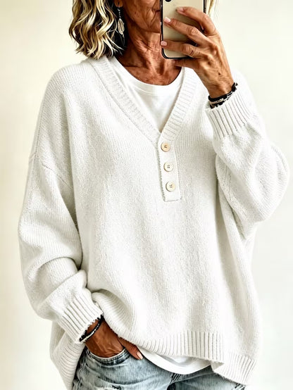 Women’s Solid-Colored Casual Sweater – Soft, Comfortable Everyday Style