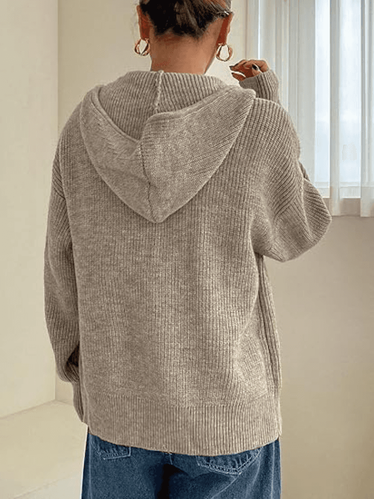 Hoodie zippé en tricot pour femme