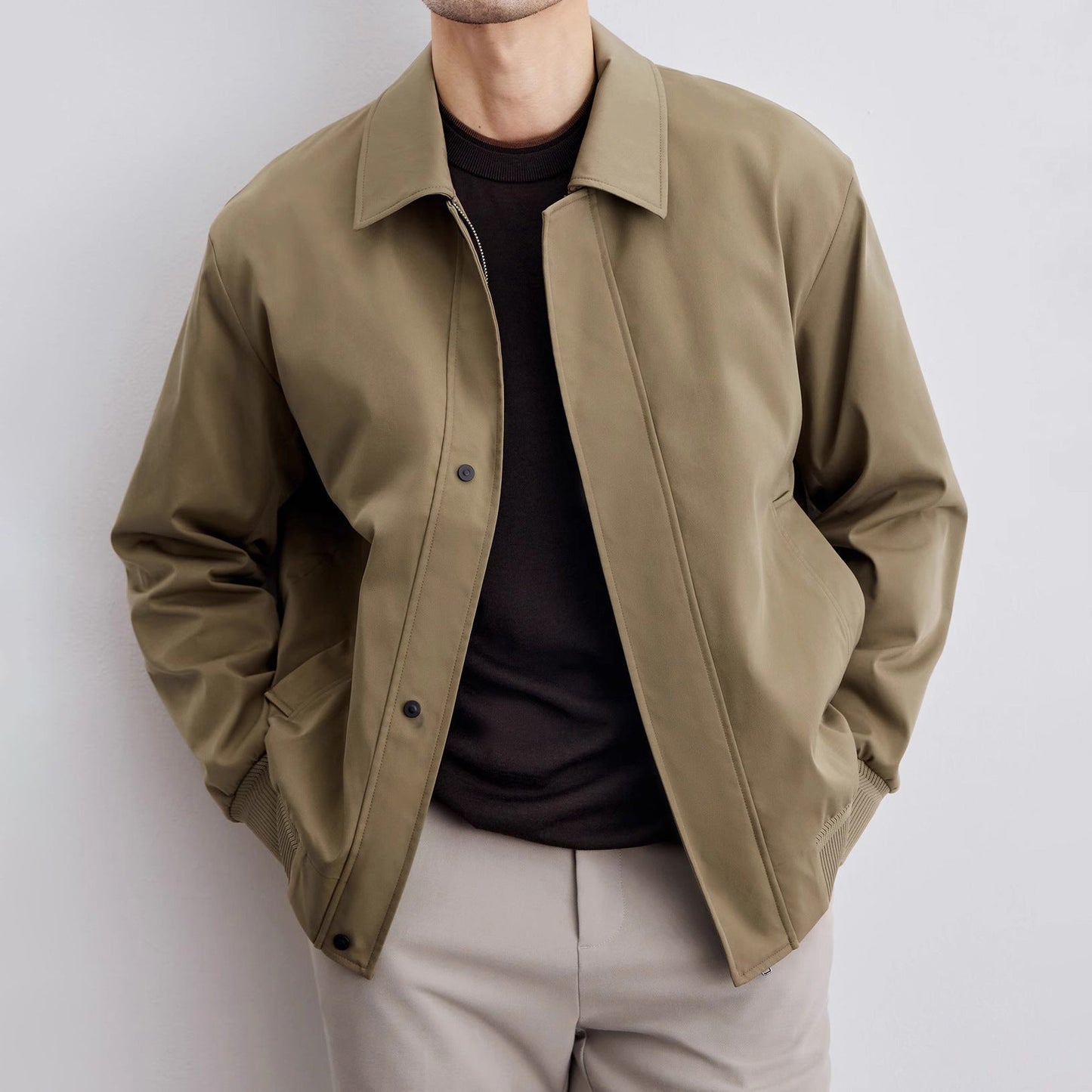 Veste Vintage Décontractée Moderne pour Hommes – Bomber Court Rétro