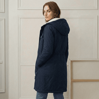 Women's Weather-Resistant Hooded Coat - Warm and Protective