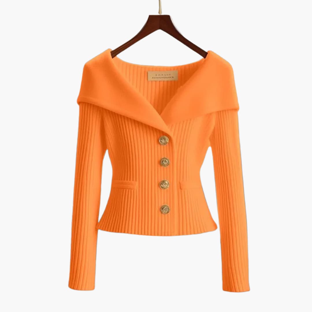 Gilet Côtelé Court Élégant pour Femme – Tricot Boutonné Confortable