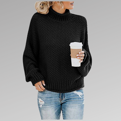Pull Col Roulé Oversize En Maille Pour Femme – Pull Ample Confortable