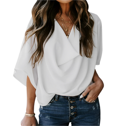 Blouse femme ample col en V - Legere et fluide