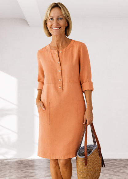 Robe Midi Classique Décontractée Femme – Coupe Ample avec Poches