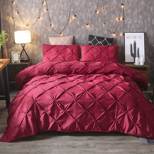 Ensemble housse de couette décorative – Style contemporain avec finition plissée