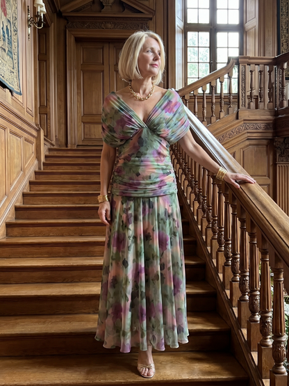 Robe midi femme epaules denudees - Fluide et romantique