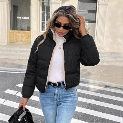 Manteau femme reversible a capuche - Chaud et pratique