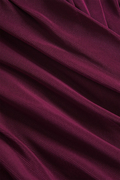 Chemisier drapé en maille pour femme – Manches longues, style élégant et décontracté pour le travail