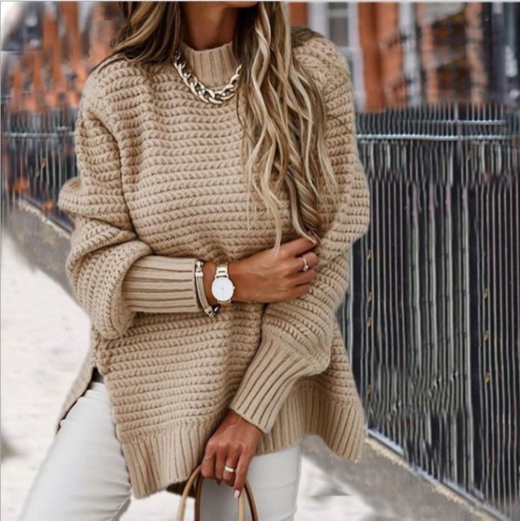 Women's knit sweater - Relaxed and comfortable long sleeves