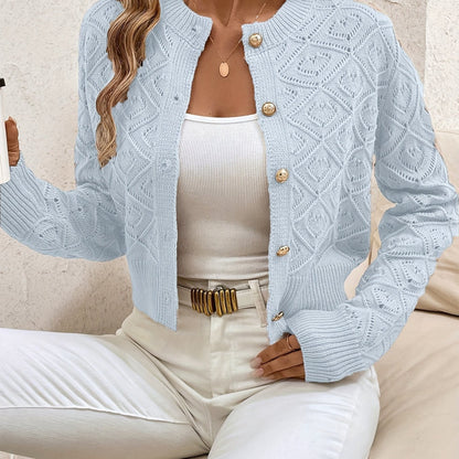 Cardigan femme boutonne ajoure - Elegant et leger