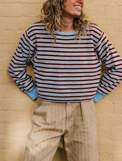 Pullover da donna in maglia a righe color block - Morbido e moderno