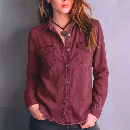Chemise western femme a franges - Retro et originale