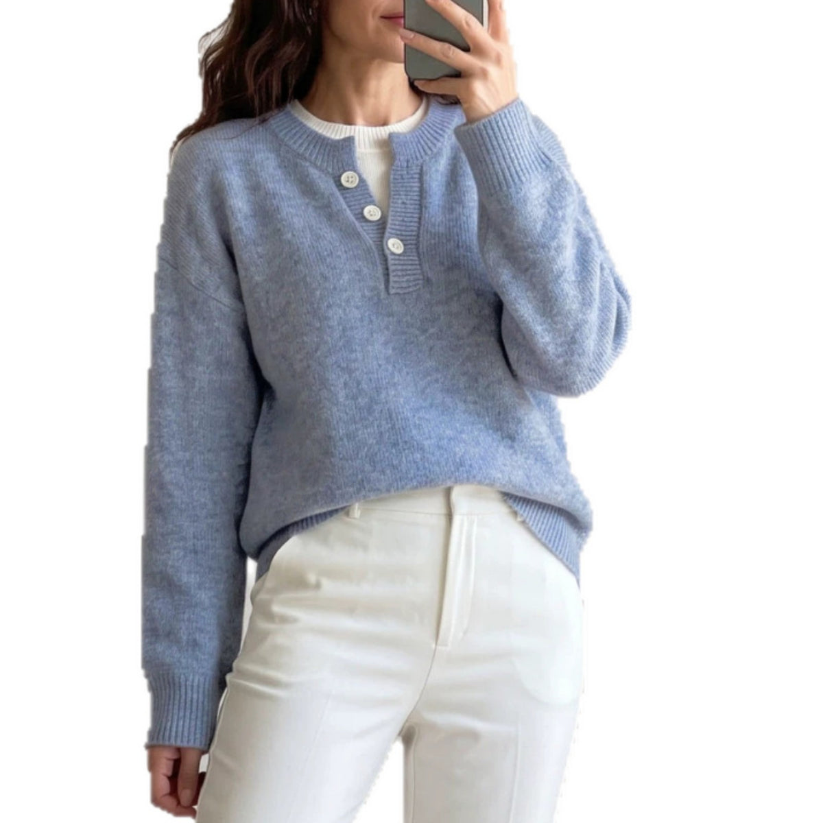 Women's two-piece zip-neck sweater - Modern and cozy