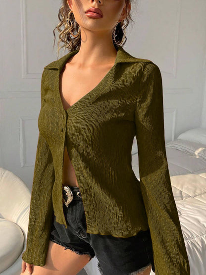 Top retro femme maille serree manches longues - Doux et facile