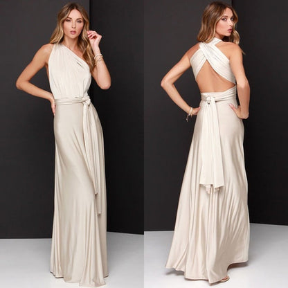 Femme Dos Ouvert Invitée de Mariage Maxi Robe – Élégante, Aérée, Léger