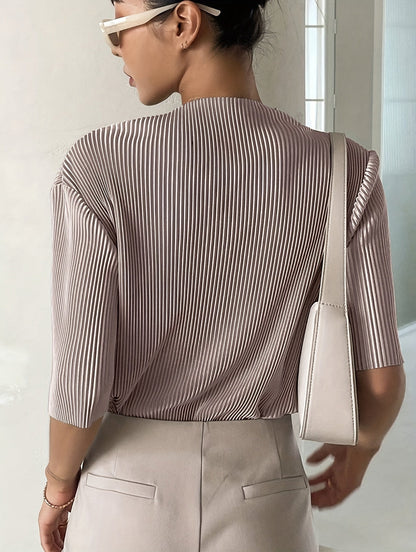 Blouse Plissée Blanche Élégante pour Femme – Chemise Chic et Confortable