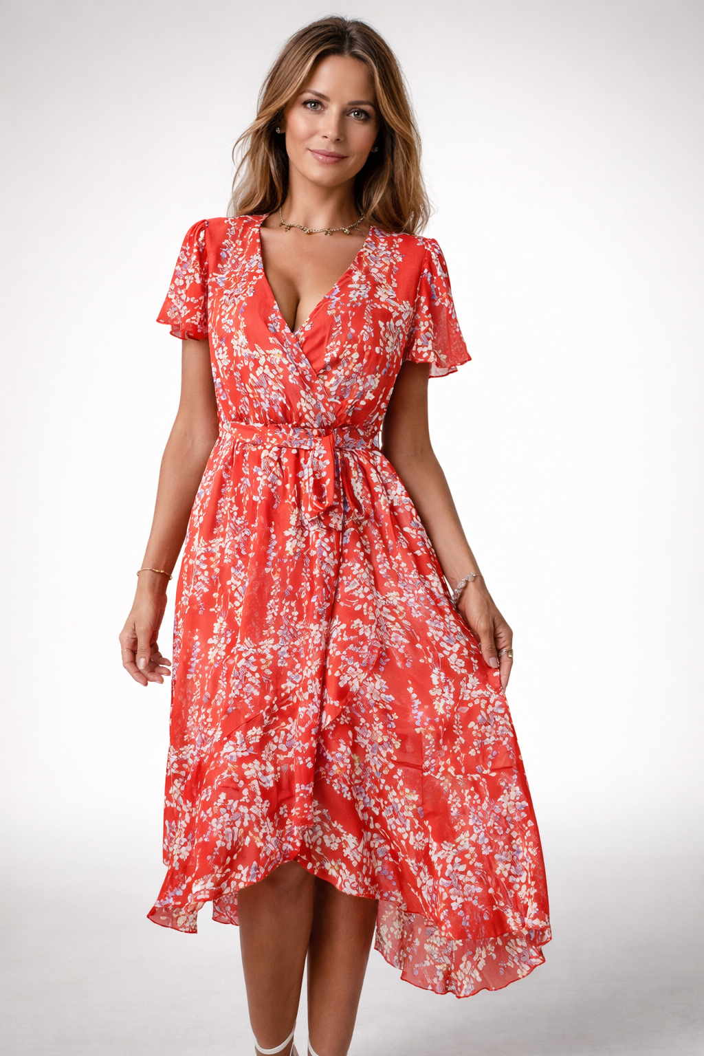 Abito midi floreale da donna – Taglio elegante e aspetto romantico