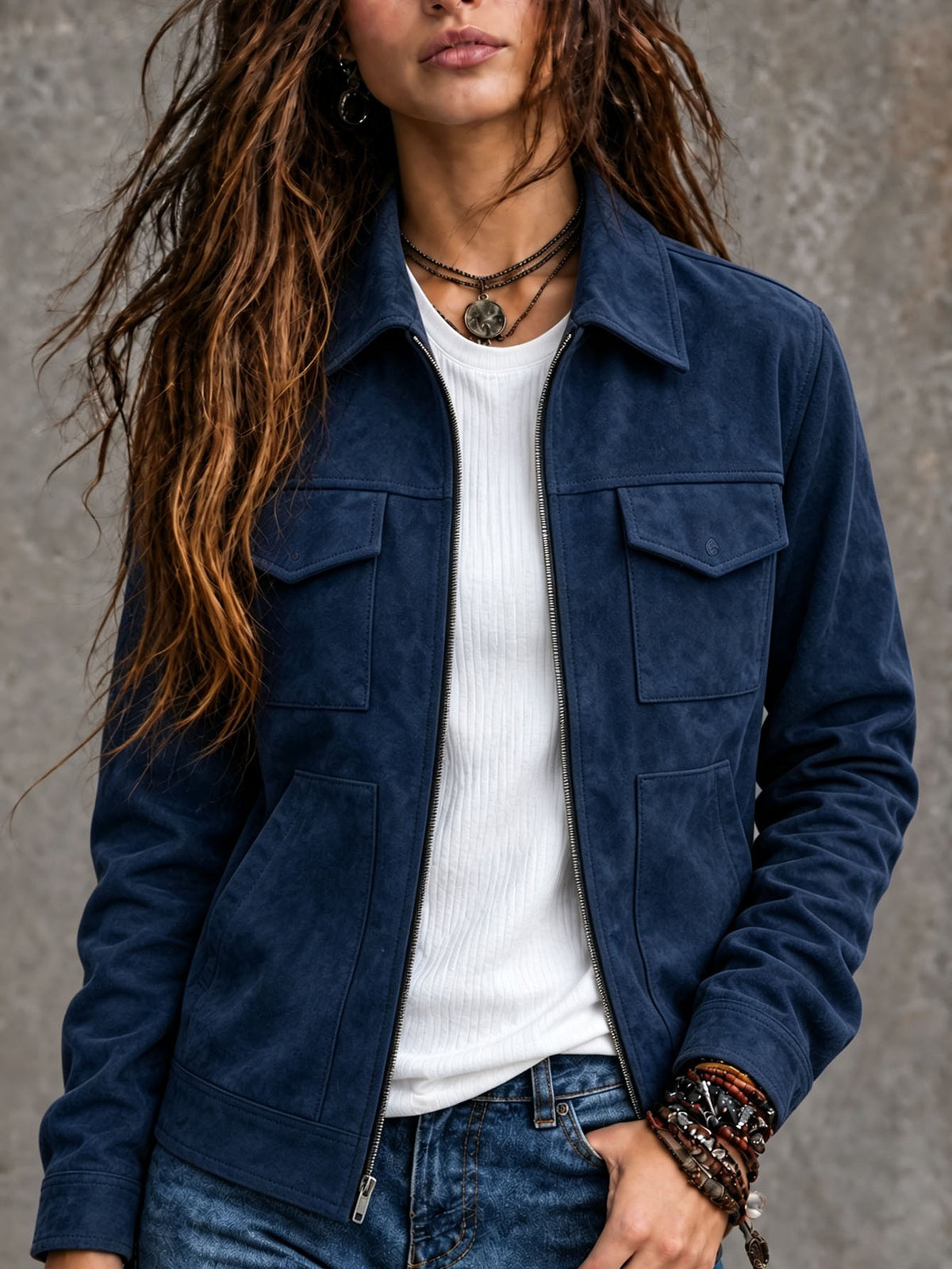 Veste suede vintage femme - Relax et intemporelle