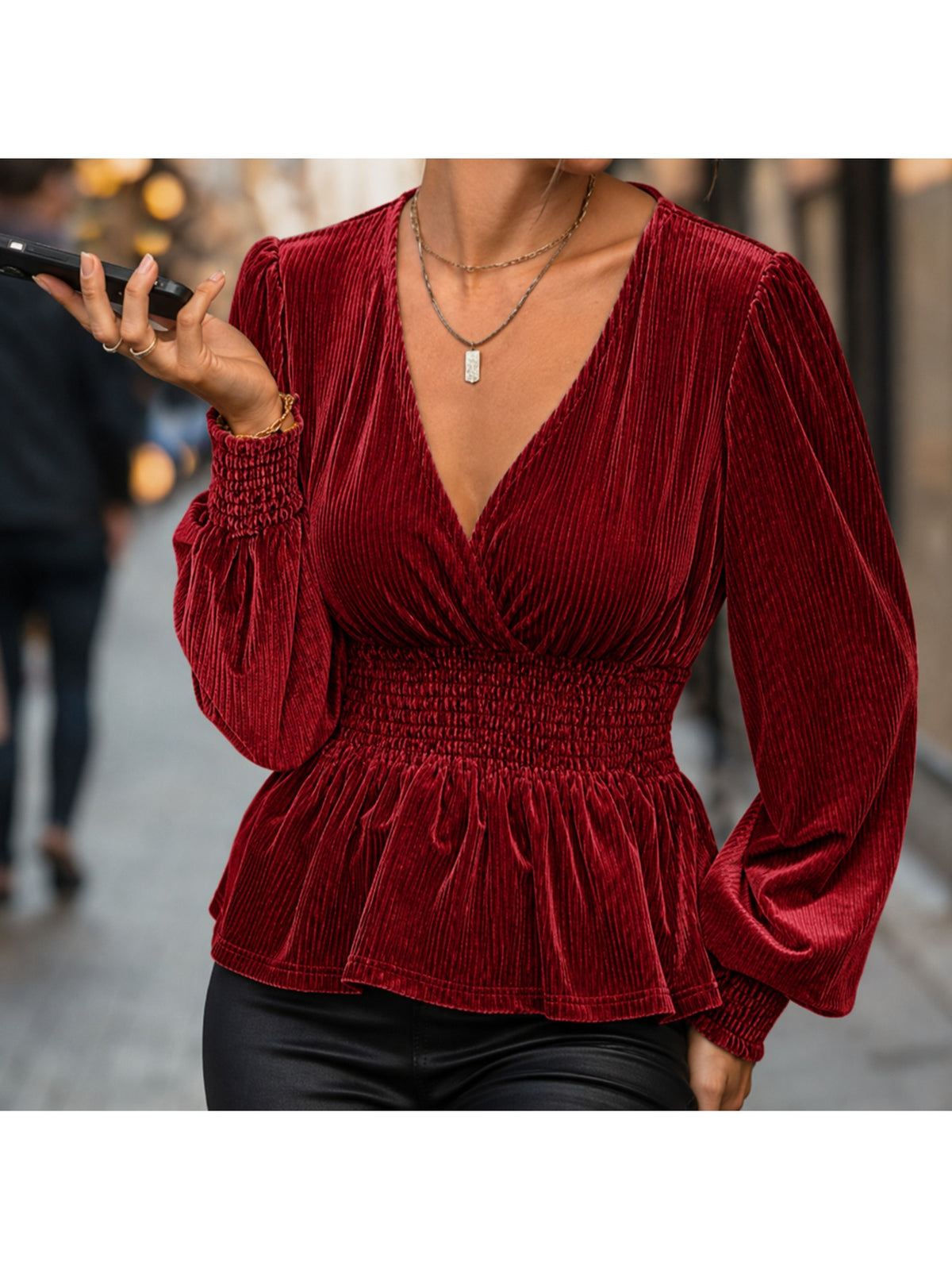 Flowy Long-Sleeve Blouse for Women – Chic and Lightweight