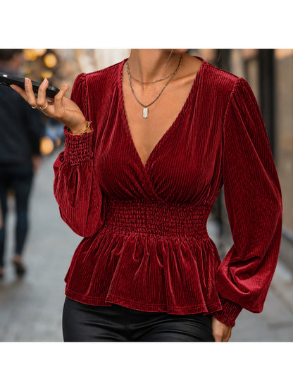 Flowy Long-Sleeve Blouse for Women – Chic and Lightweight