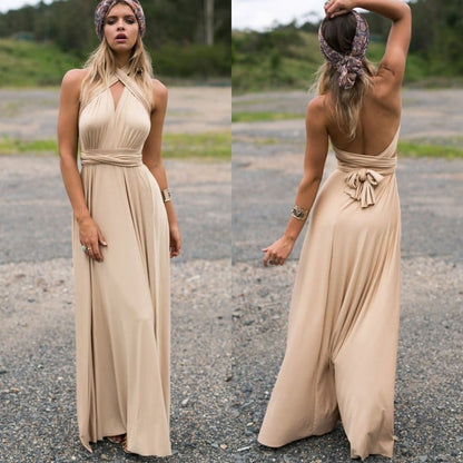 Femme Dos Ouvert Invitée de Mariage Maxi Robe – Élégante, Aérée, Léger