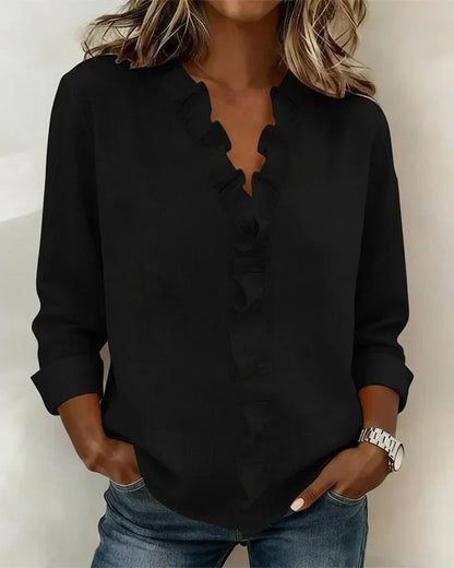 Chemisier femme léger à col V - Fluide et élégant