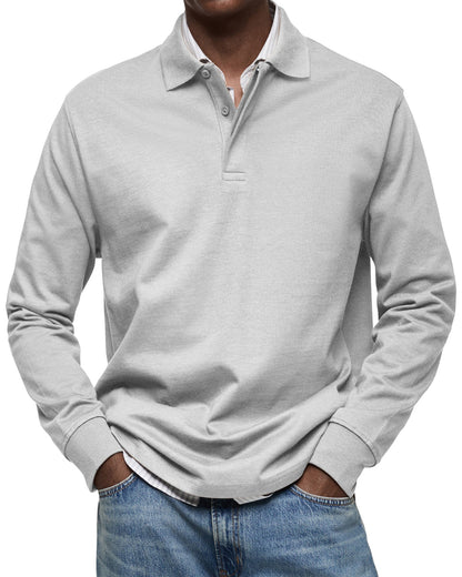 Chemise Polo à Manches Longues Décontractée pour Homme
