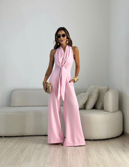 Sleeveless backless women's jumpsuit - Flowing and elegant