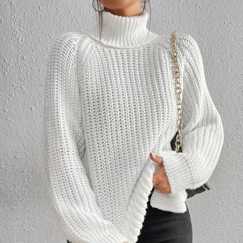 Women's sweater with a split mock neck – Soft and comfortable