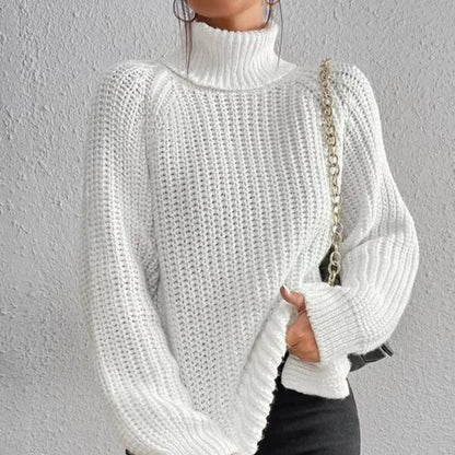 Women's sweater with a split mock neck – Soft and comfortable