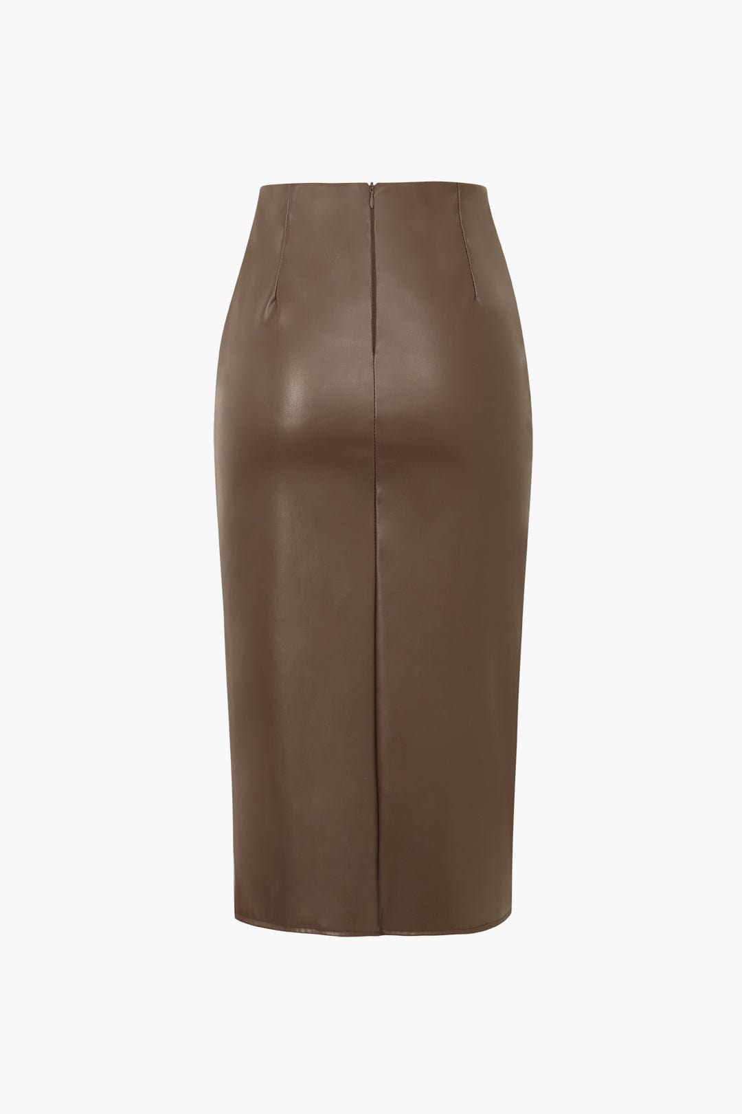 Jupe Midi en Faux Cuir pour Femme – Bodycon Élégant Asymétrique à Motif Tressé