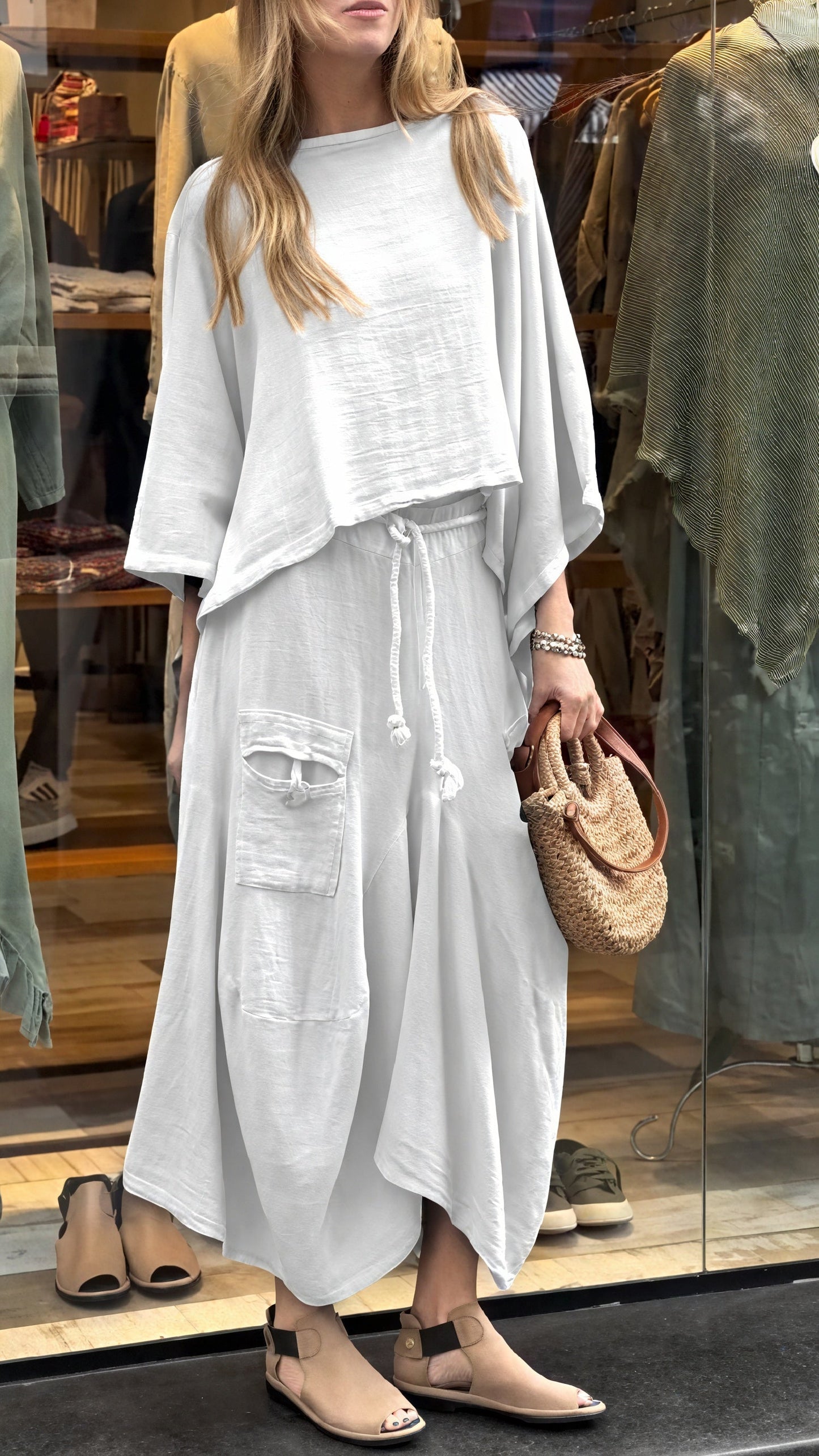 Ensemble 2 pièces femme ample – Haut large et pantalon fluide avec poches