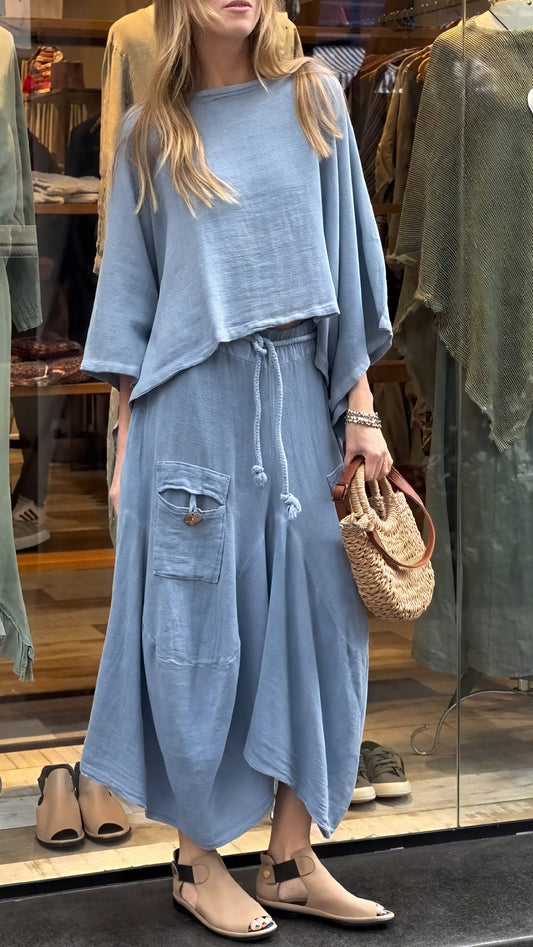 Ensemble 2 pièces femme ample – Haut large et pantalon fluide avec poches