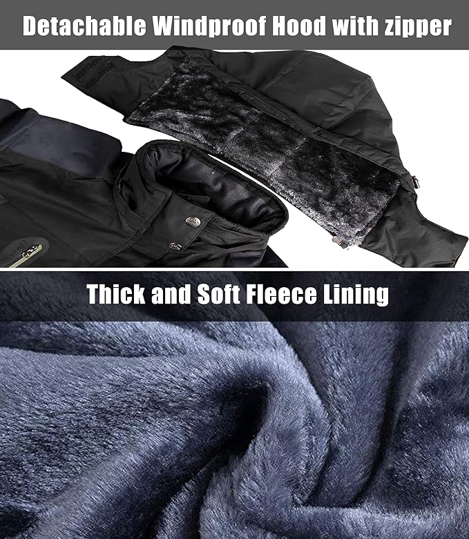 Veste Homme Premium Extérieur Doublée en Polaire – Manteau à Capuche Imperméable