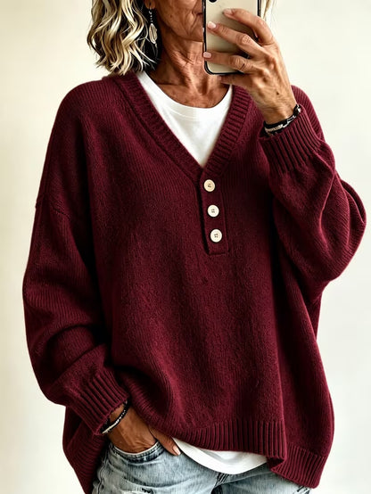 Women’s Solid-Colored Casual Sweater – Soft, Comfortable Everyday Style