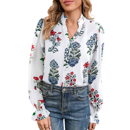 Women's printed chiffon blouse - Lightweight and elegant