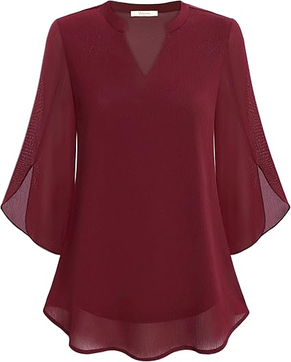 Blouse en Chiffon Élégante pour Femme – Haut Décontracté Coupe A-Line