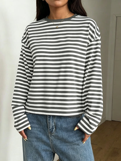 T-shirt da donna girocollo color block - Morbido e versatile