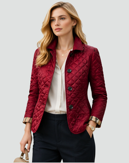Veste femme matelassee a col et boutons - Elegante et pratique