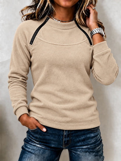 Sweat thermique femme col montant - Chaud et casual
