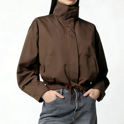 Trench femme col montant manches longues - Minimaliste et moderne