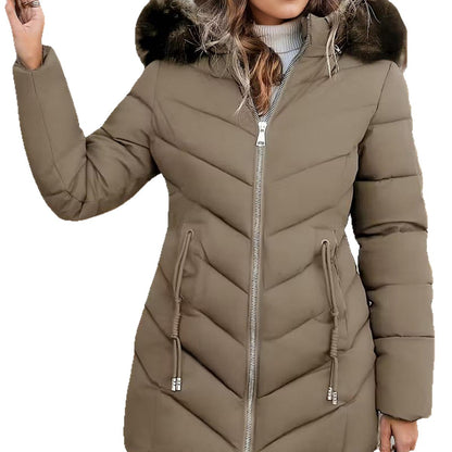 Women's slim-fit hooded puffer jacket - Warm and versatile