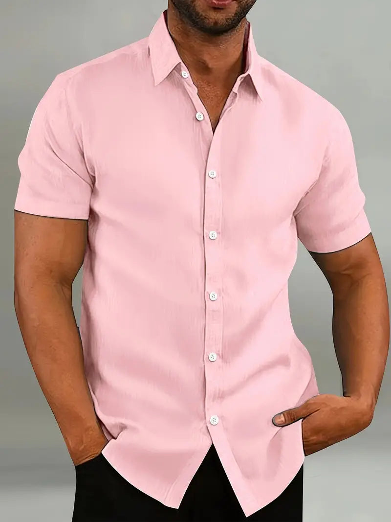 Chemise légère à manches courtes pour homme – Haut décontracté et respirant