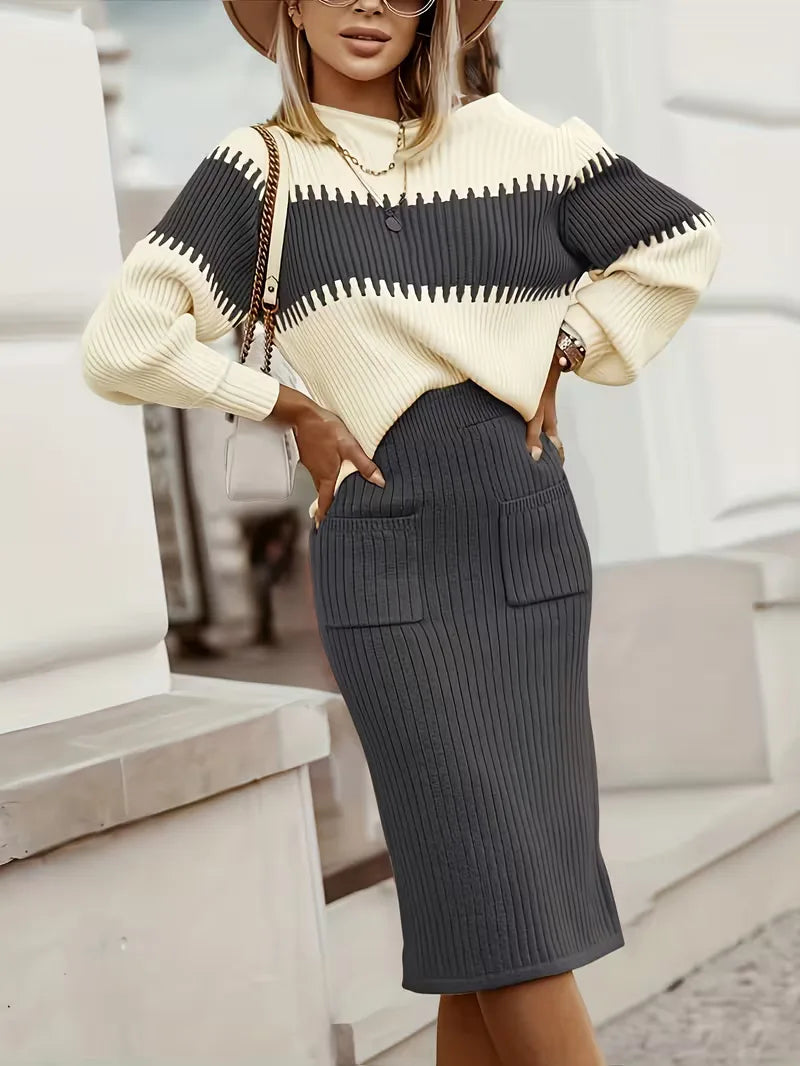 Ensemble deux pieces texture cotelee - Coordonne et confortable